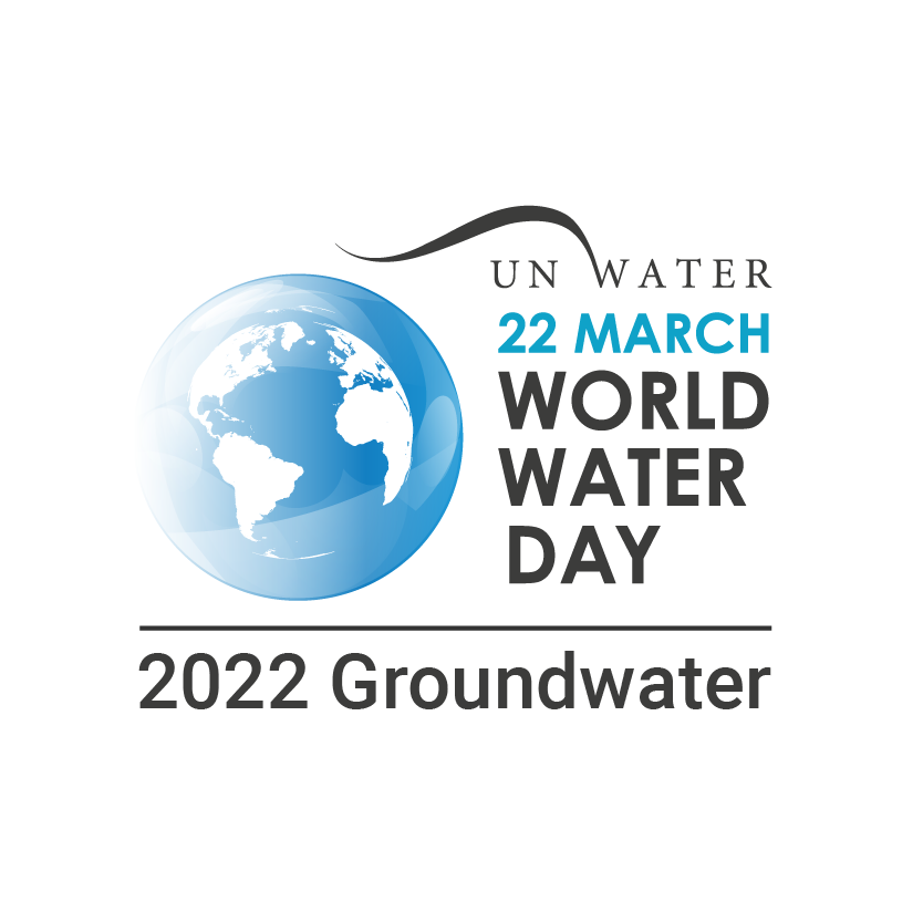 World Water Day logo with text "2022 Groundwater"